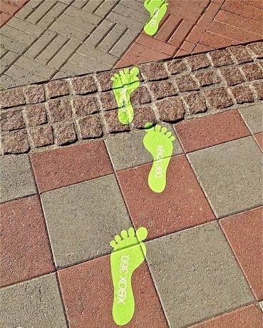 Asphalt Art floor film footprints